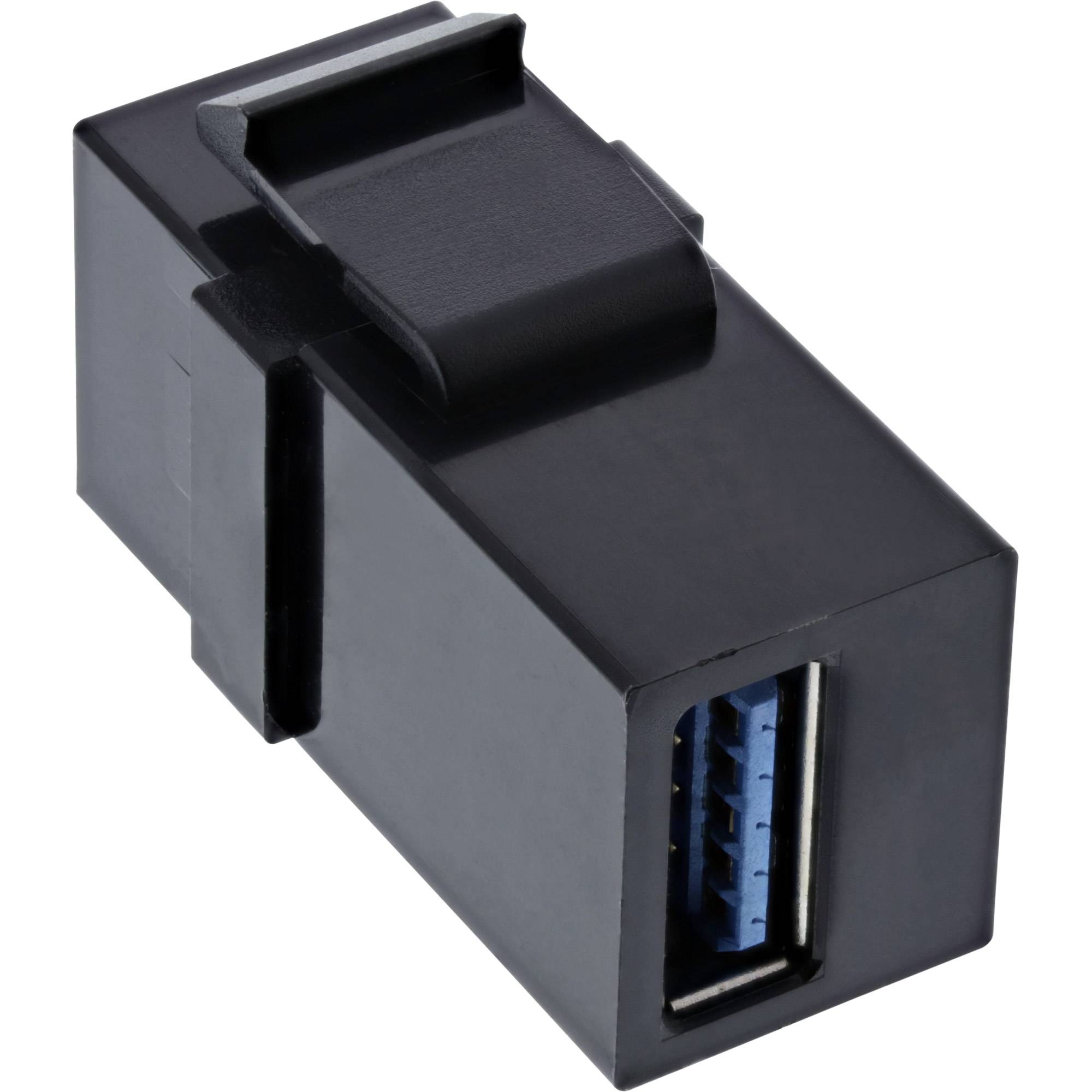 INLINE - USB 3.1 Keystone Snap-In Einsatz - USB-A Buchse / Buchse - schwarz
