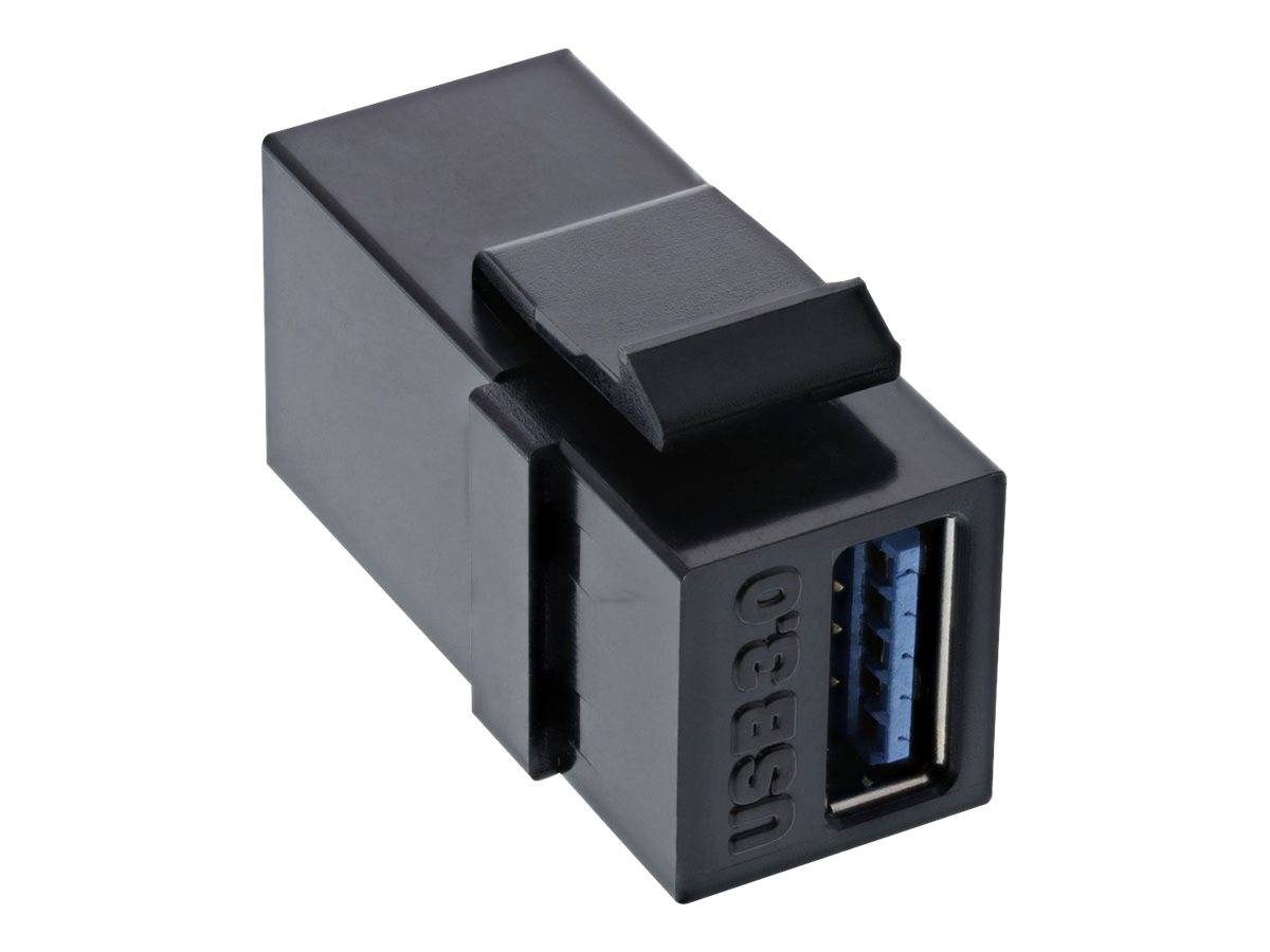 INLINE - USB 3.1 Keystone Snap-In Einsatz - USB-A Buchse / Buchse - schwarz