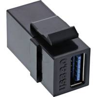INLINE - USB 3.1 Keystone Snap-In Einsatz - USB-A Buchse / Buchse - schwarz