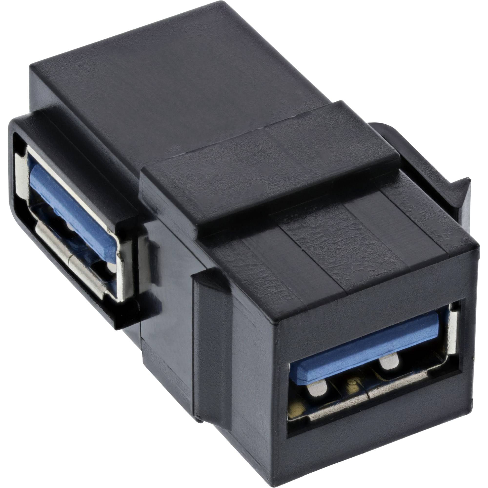 INLINE - USB 3.1 Keystone Einsatz - USB-A Buchse / Buchse - gewinkelt - schwarz