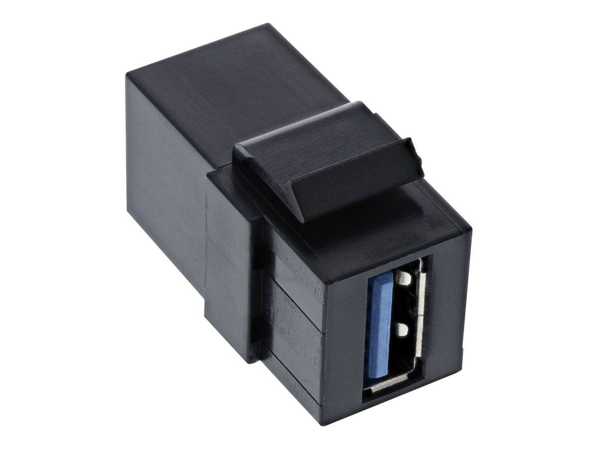 INLINE - USB 3.1 Keystone Einsatz - USB-A Buchse / Buchse - gewinkelt - schwarz