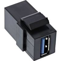 INLINE - USB 3.1 Keystone Einsatz - USB-A Buchse / Buchse - gewinkelt - schwarz