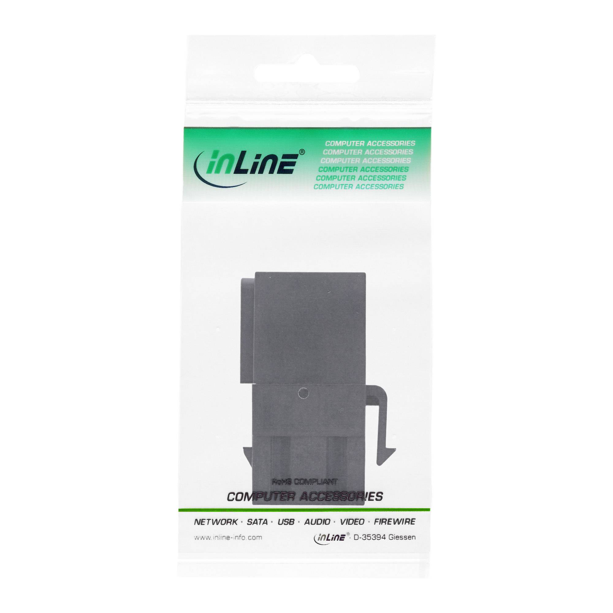 INLINE - USB 3.1 Keystone Einsatz - USB-A Buchse / Buchse - gewinkelt - schwarz