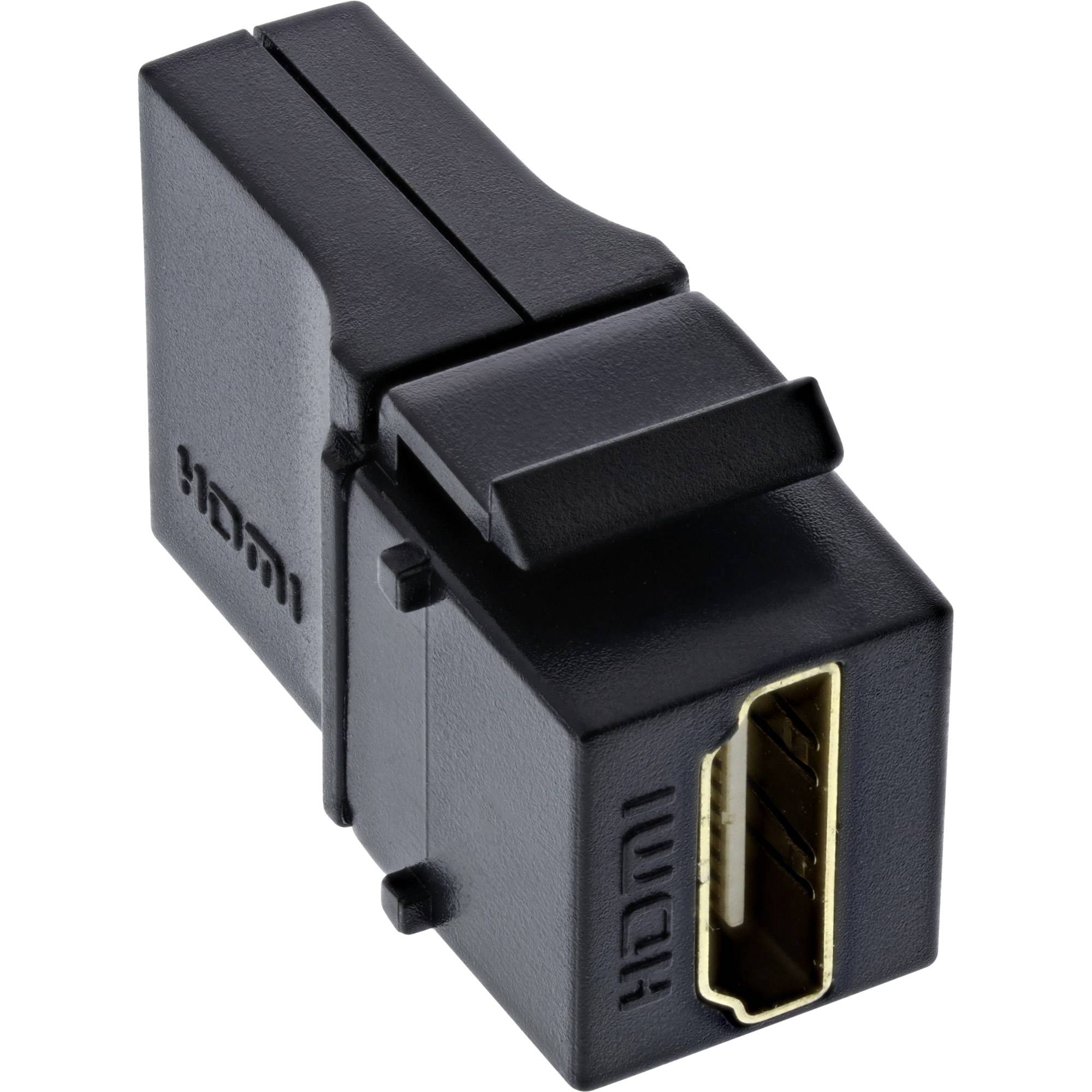INLINE - HDMI Keystone Snap-In Einsatz 4K/60Hz - HDMI A Buchse/Buchse - gewinkelt