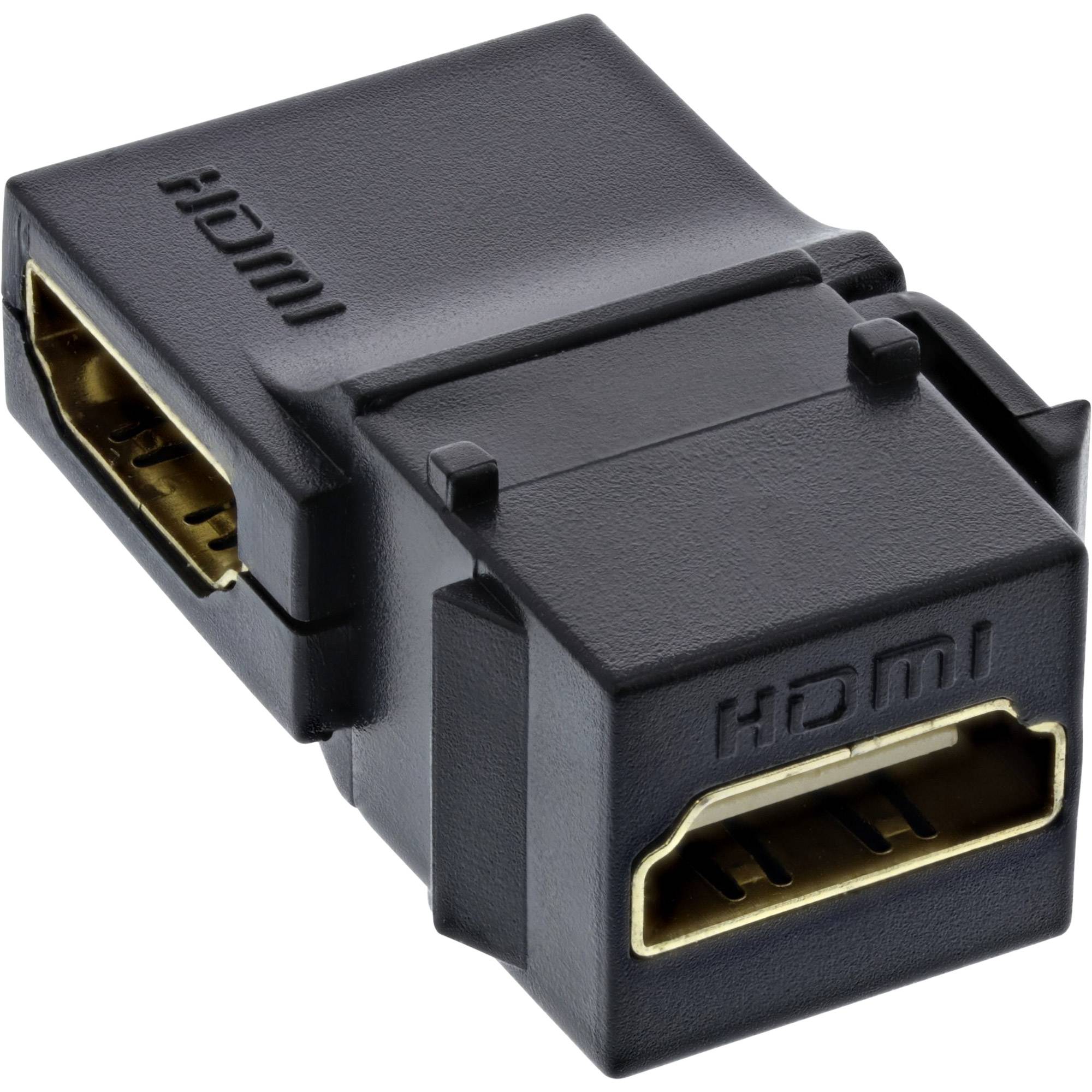 INLINE - HDMI Keystone Snap-In Einsatz 4K/60Hz - HDMI A Buchse/Buchse - gewinkelt