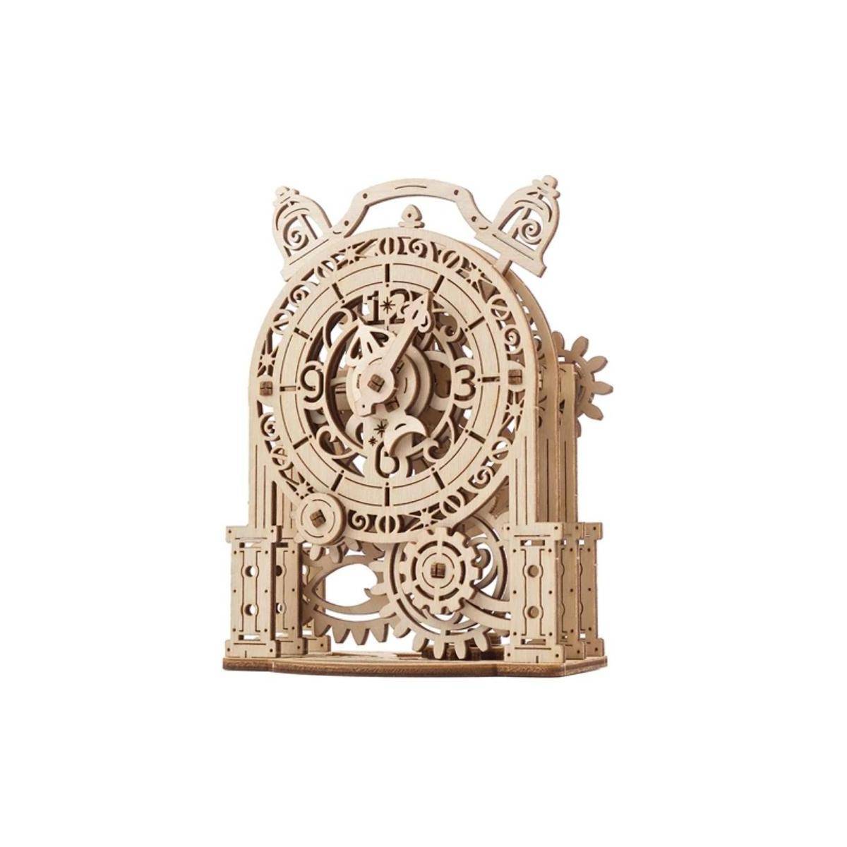 70163 - Mechanischer Modellbausatz Vintage-Wecker, 43 Bauteile, 3D Holzpuzzle