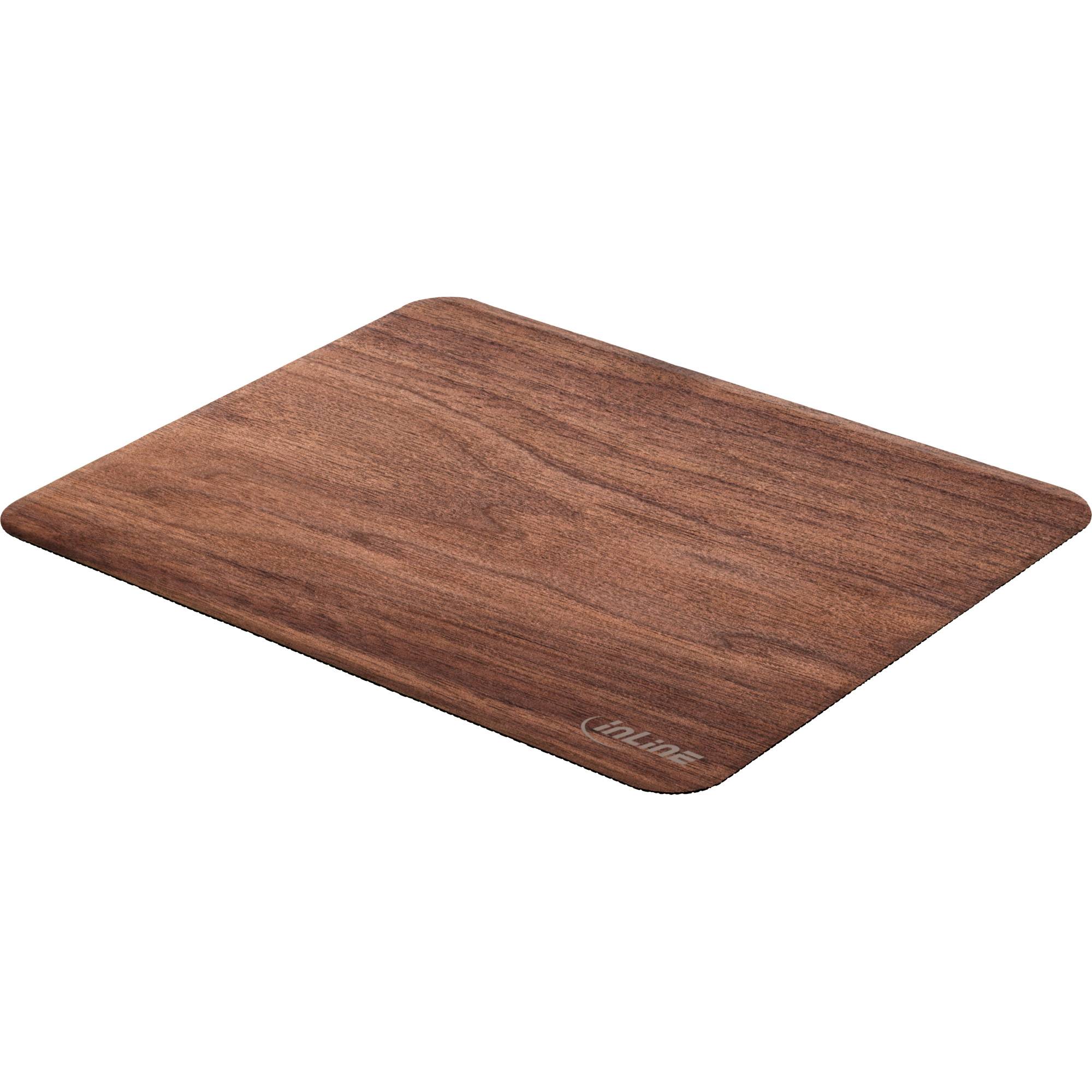 InLine® WoodPad, Echtholz Mauspad, 240x200mm, Walnuss