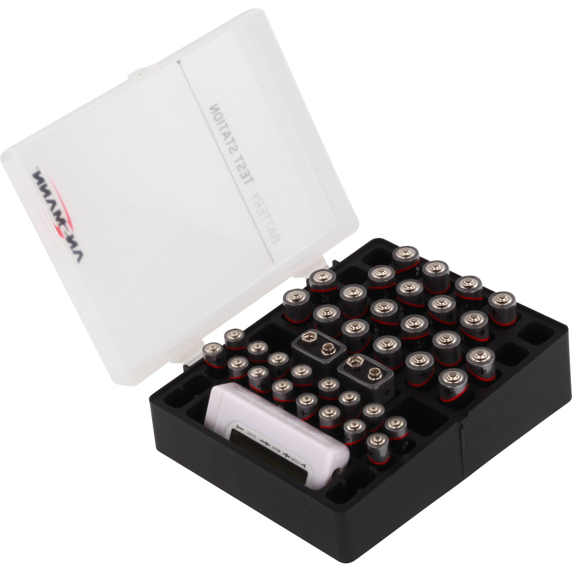 Ansmann Batterijbox 48 Batteriebox 48x Micro (AAA), Mignon (AA), 9V Block (L x B x H) 17.3 x 13.8 x 6.3mm