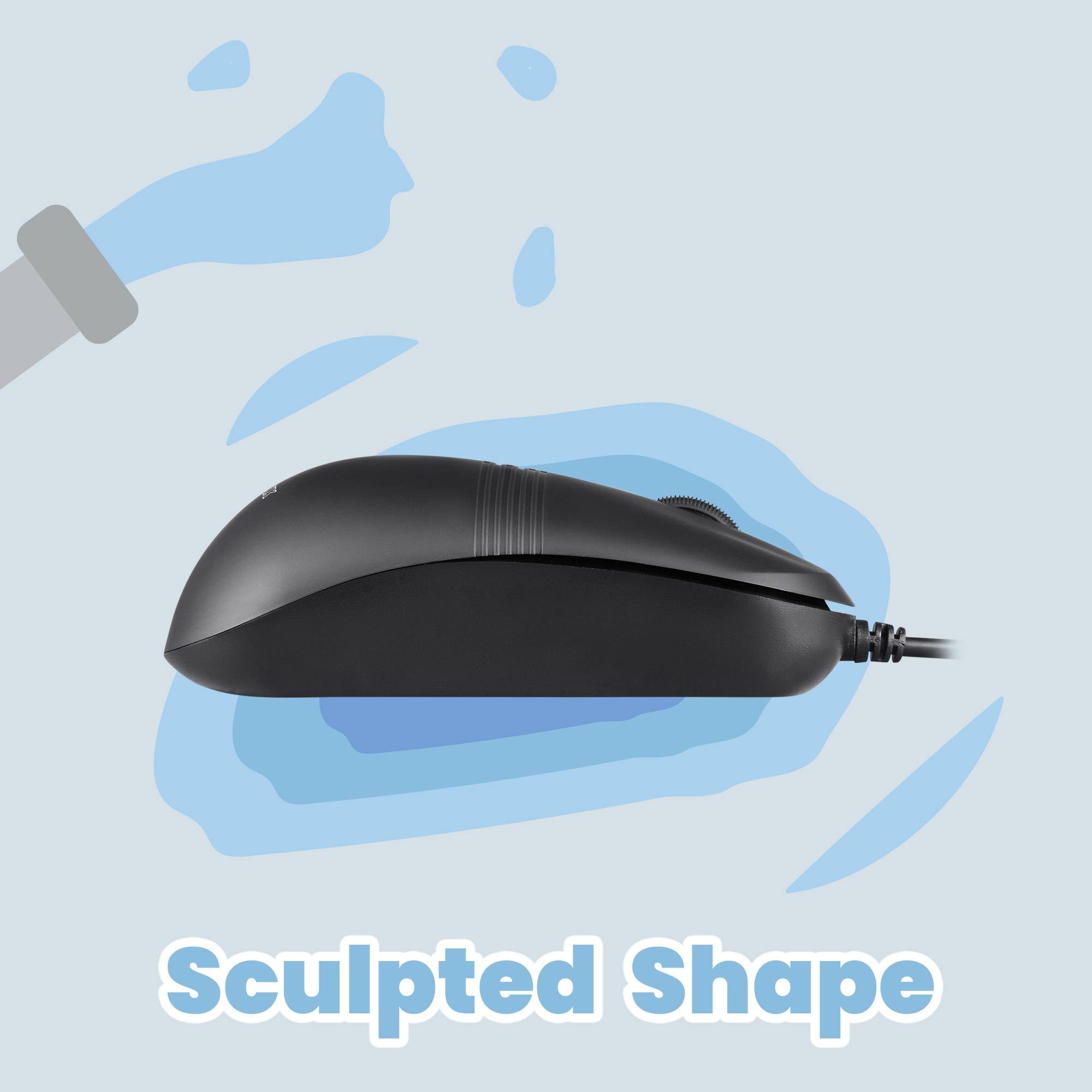 Perixx 11419, rechts, Optisch, USB Typ-A, 1600 DPI, Schwarz