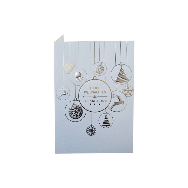 RÖMERTURM Weihnachtskarte "Weiße Kugeln"