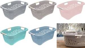 keeeper Wäschekorb ''lasse'', ergonomisch, nordic-grey stabiler Wäschekorb in Nierenform, mit Softgriffen, großes