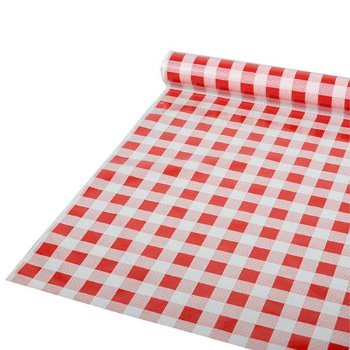 Tischdecke, Folie 50 m x 80 cm rot "Karo". Material: LDPE (virgin). Farbe: rot