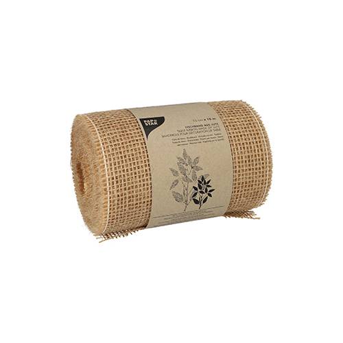 Tischband, Jute 10 m x 15 cm natur auf Rolle. Material: Jute. Farbe: natur
