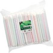 PAPSTAR Papier-Trinkhalm, 200 mm, farbig sortiert aus Papier, Länge: 200 mm, Durchmesser: 12 mm, nachhaltig