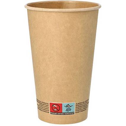 PAPSTAR Papp-Trinkbecher "pure", 0,4 l, braun