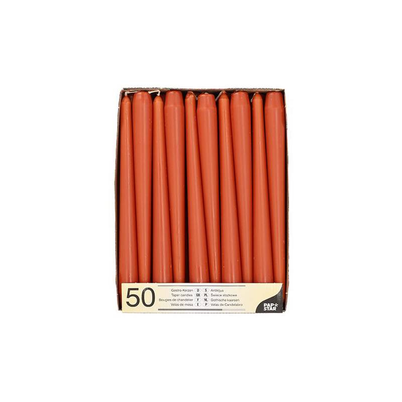 STARPAK Leuchterkerzen, 22 mm, rost, 50er Pack