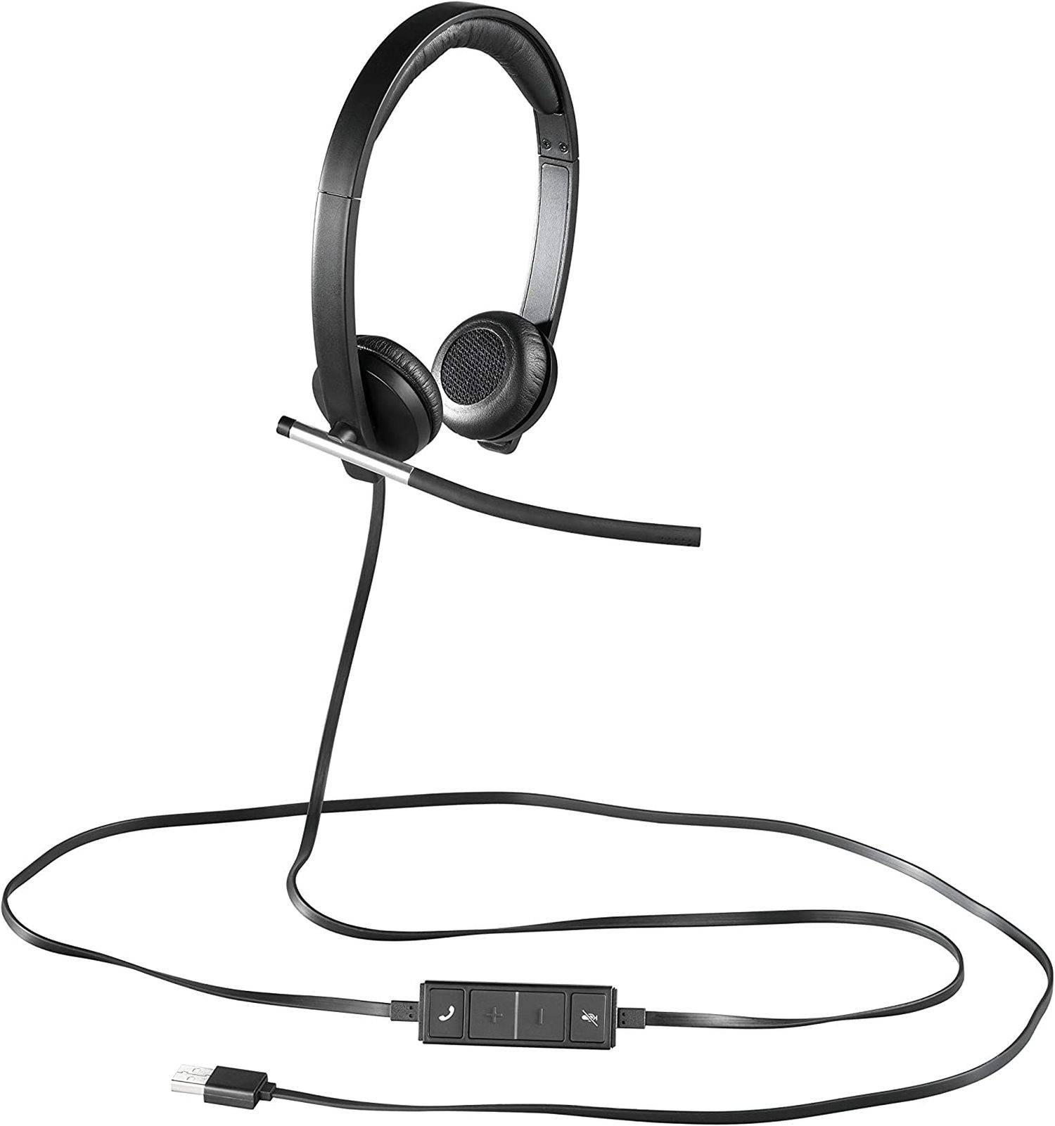Logitech H650e Kopfhörer mit Mikrofon, Stereo-Headset, Rauschunterdrückung, Lautstärkeregelung & Stummschaltung Schwarz