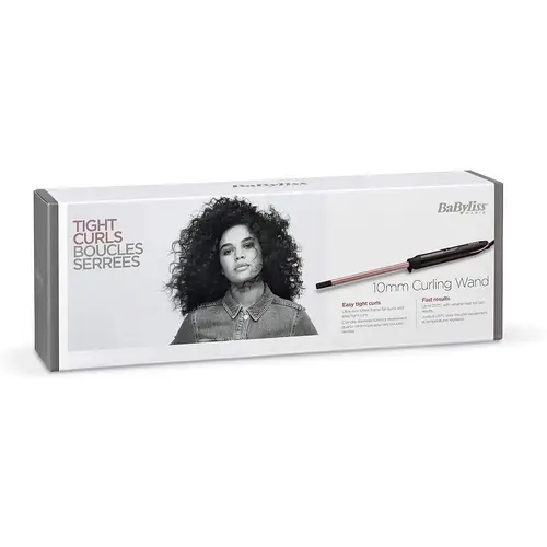 BaByliss 10mm Curling Wand Lockenstab mit Quartz-Keramik Beschichtung für Enge Afro-Locken, rosa Schwarz, C449E BaByliss 10mm Curling Wand Lockenstab mit Quartz-Keramik Beschichtung für Enge Afro-Locken, rosa Schwarz, C449E