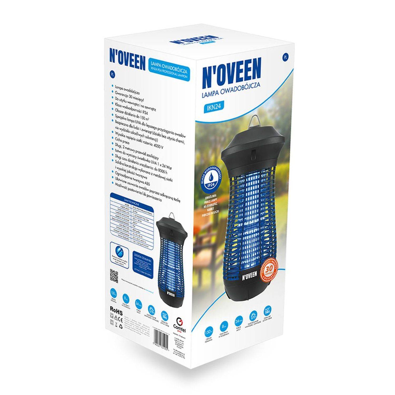 N'OVEEN Elektrische Moskito-Lampe Elektrische Insektenvernichtung Moskito-Killer Indoor Outdoor wasserdichte Klasse IPX4