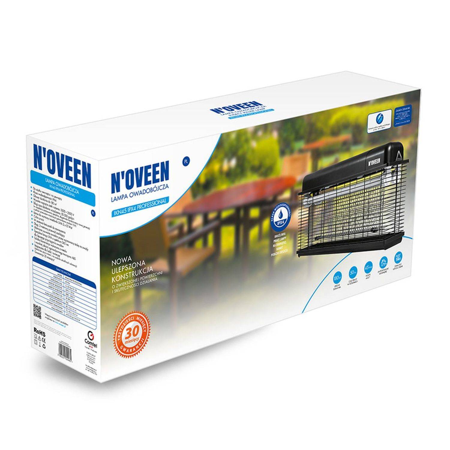 Noveen IKN45 IPX4 professioneller Insektenvernichter elektrisch, Hochspannungs-Elektro-Insektenzapper UVA Moskito-Killer