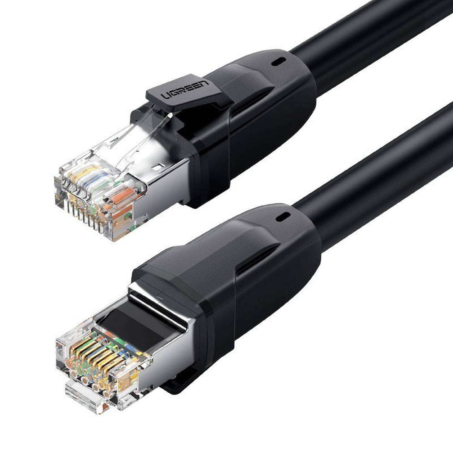 Ugreen 2m Kabel Internetkabel Netzwerk Ethernet Patchkabel RJ45 Cat 8 T568B Schwarz