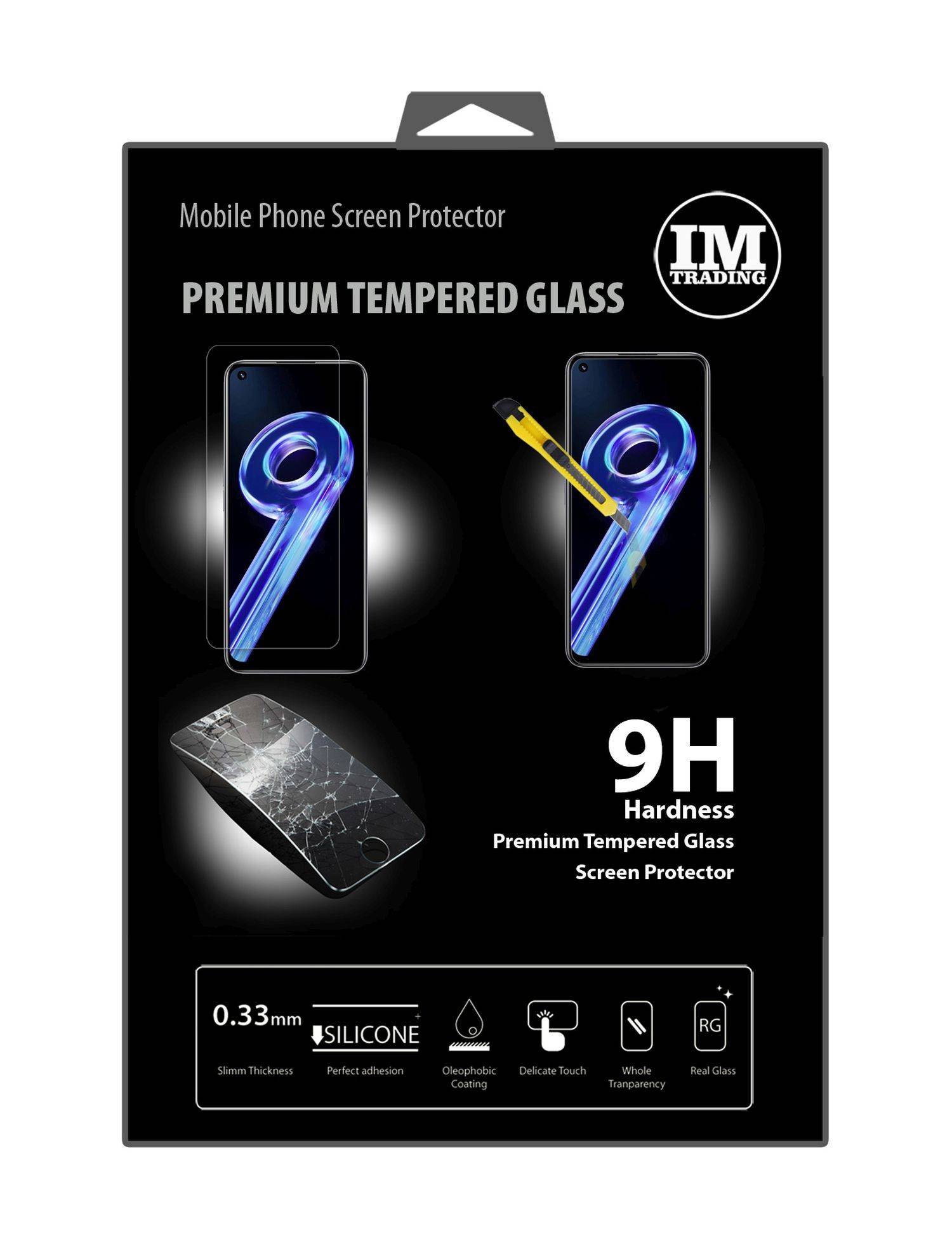 Schutzglas 9H kompatibel mit Realme 9i Displayschutzfolie Passgenau Glas