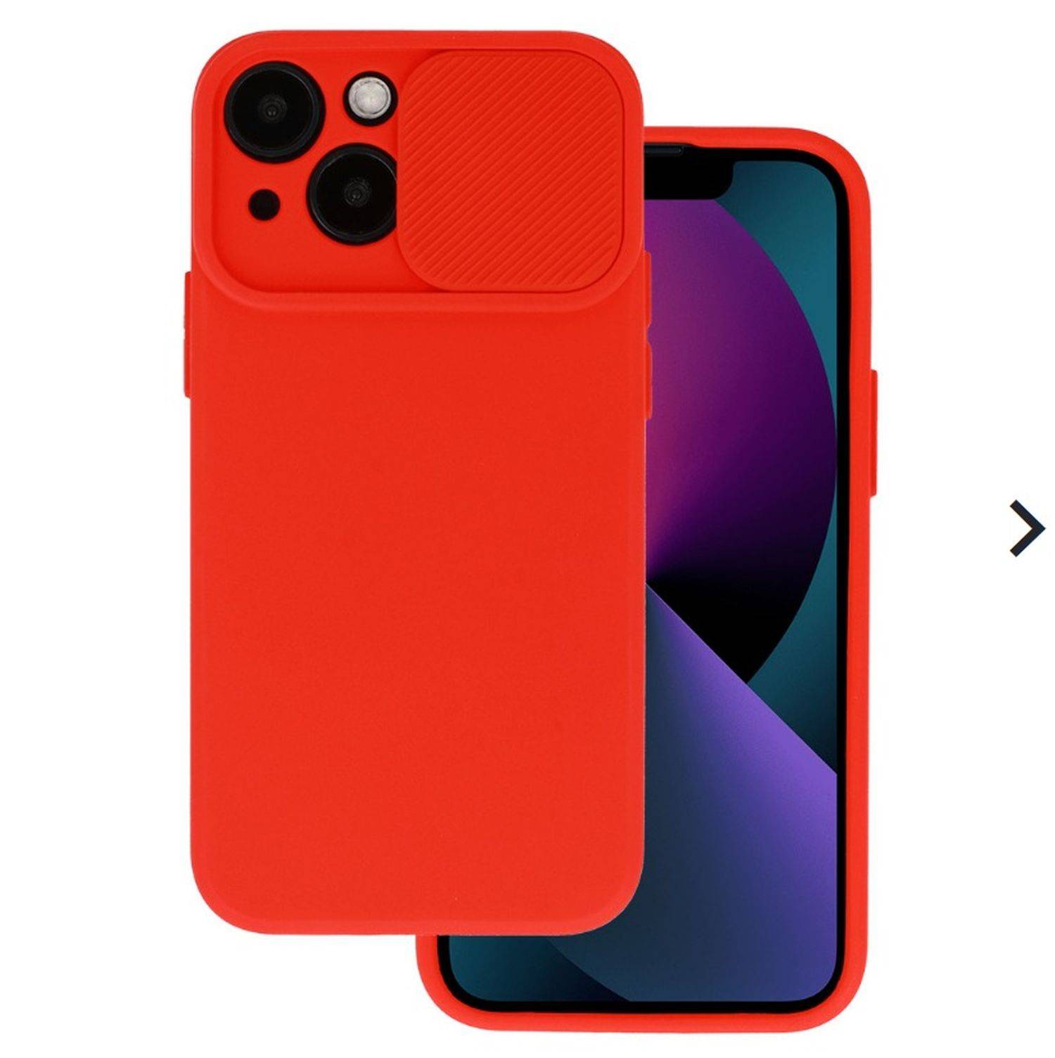 CamShield Silikon Cover Case Slim Handyhülle Schutzhülle mit Kameraschutz für Samsung Galaxy A73 5G Rot