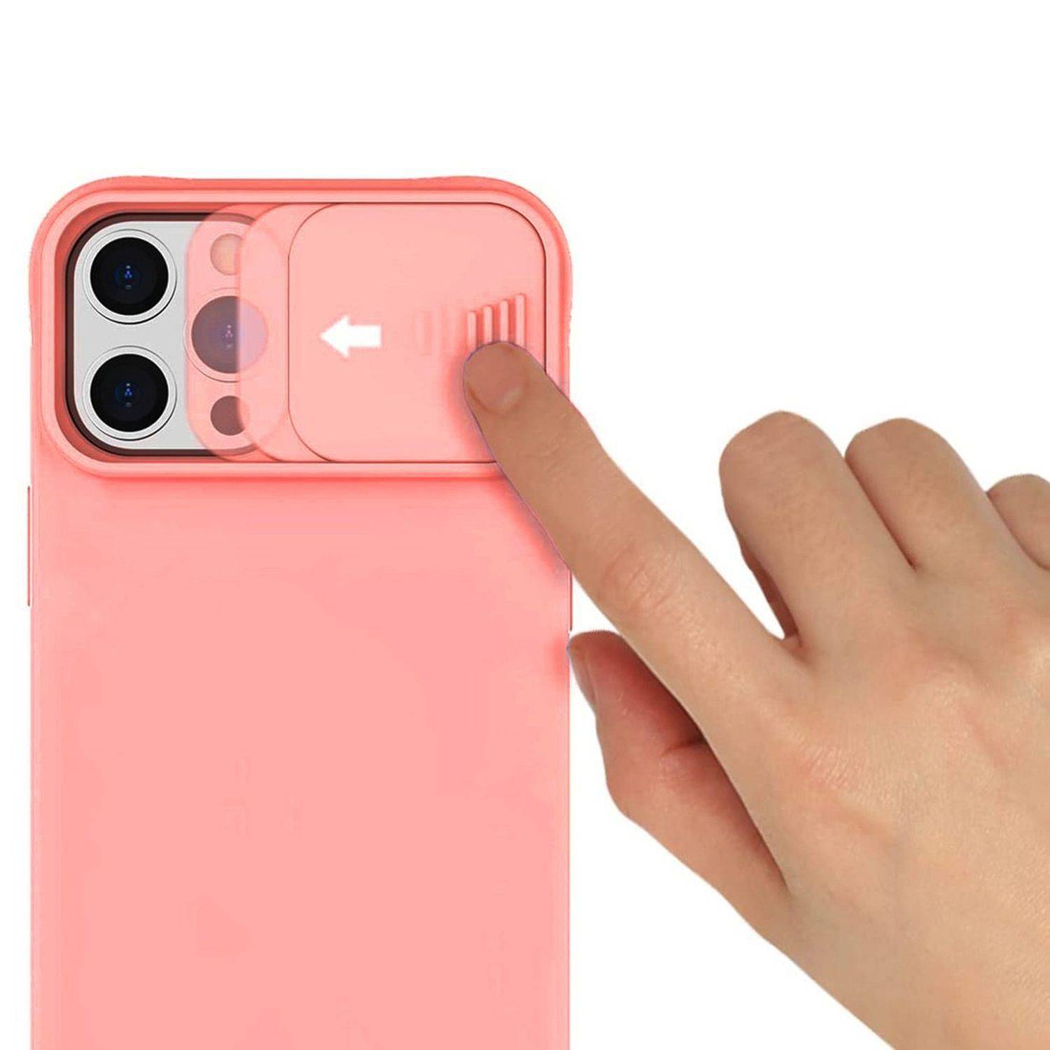 CamShield Silikon Cover Case Slim Handyhülle Schutzhülle mit Kameraschutz für Xiaomi Redmi Note 11 / 11s Pfirsich