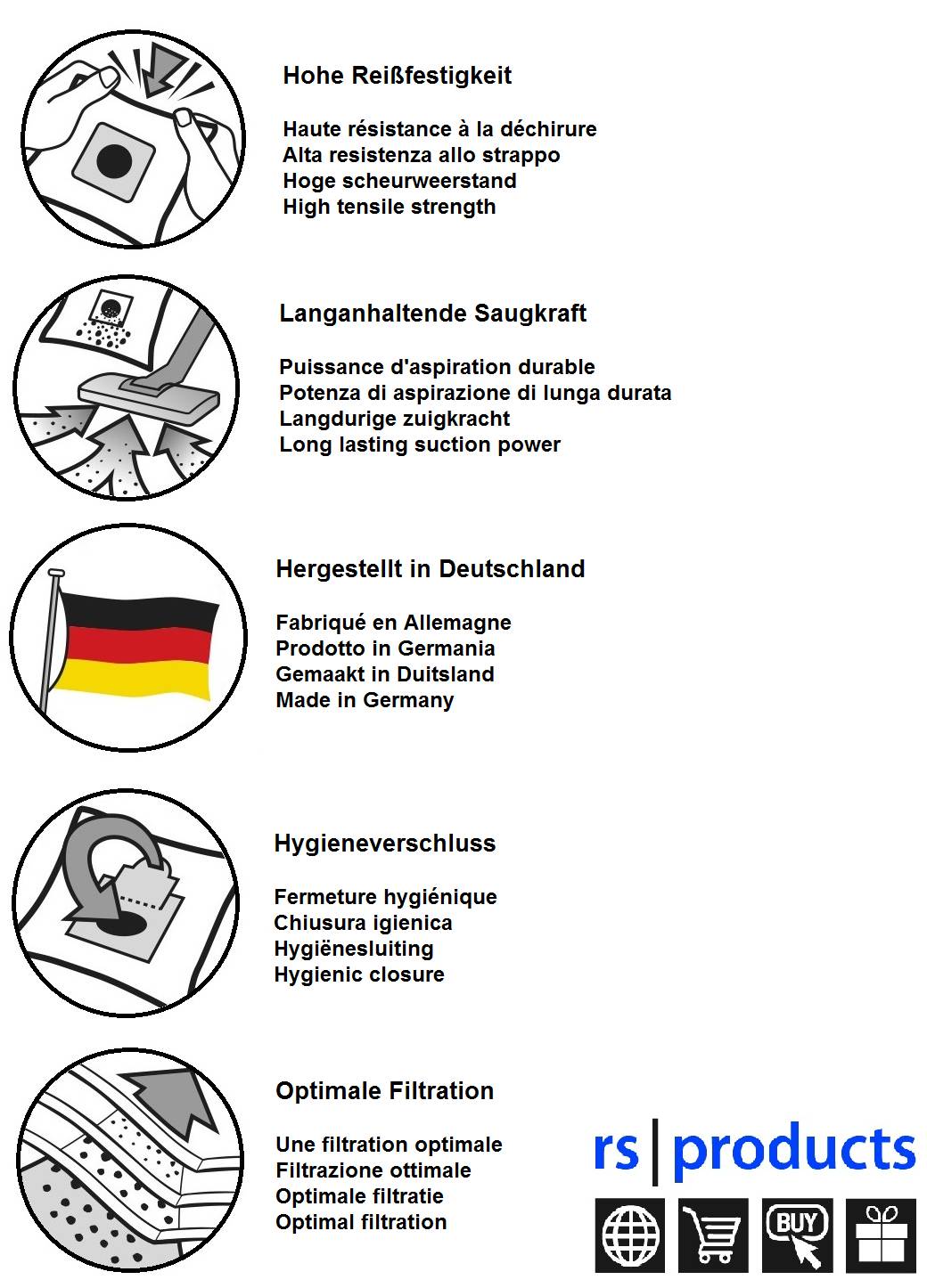 50x Staubsaugerbeutel ähnlich zu ROWENTA Artec 2 RO 4221