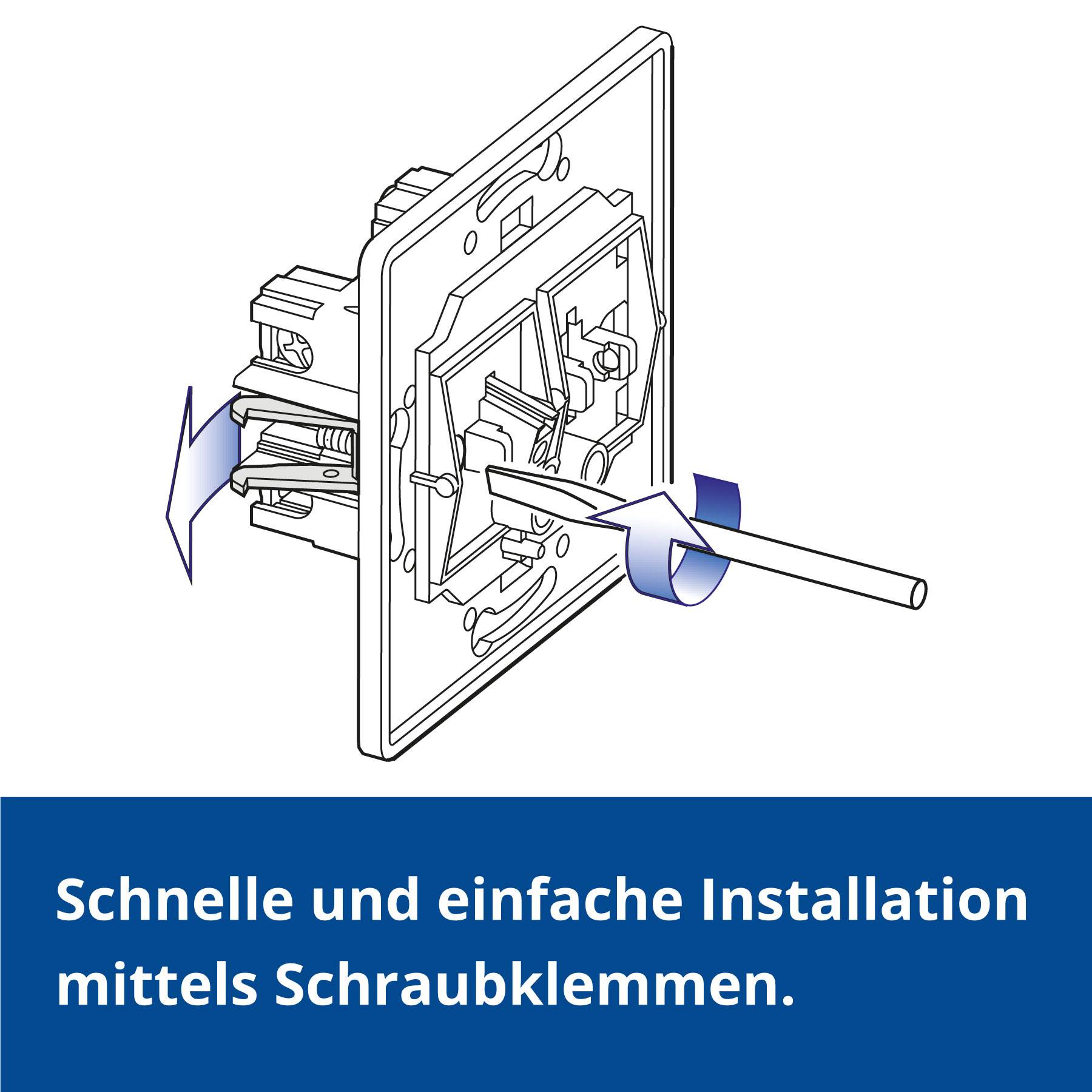 ALING-CONEL Unterputz-Kreuzschalter mit Glimmlampe 10AX/250V~ inkl.Rahmen Weiß