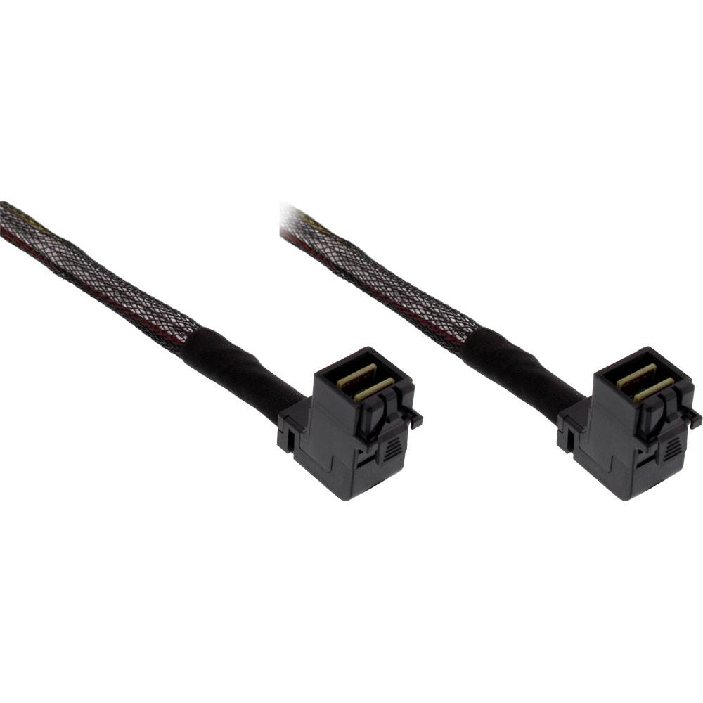 InLine® Mini-SAS HD Kabel, SFF-8643 zu SFF-8643, beidseitig gewinkelt, mit Sideband, 0,5m