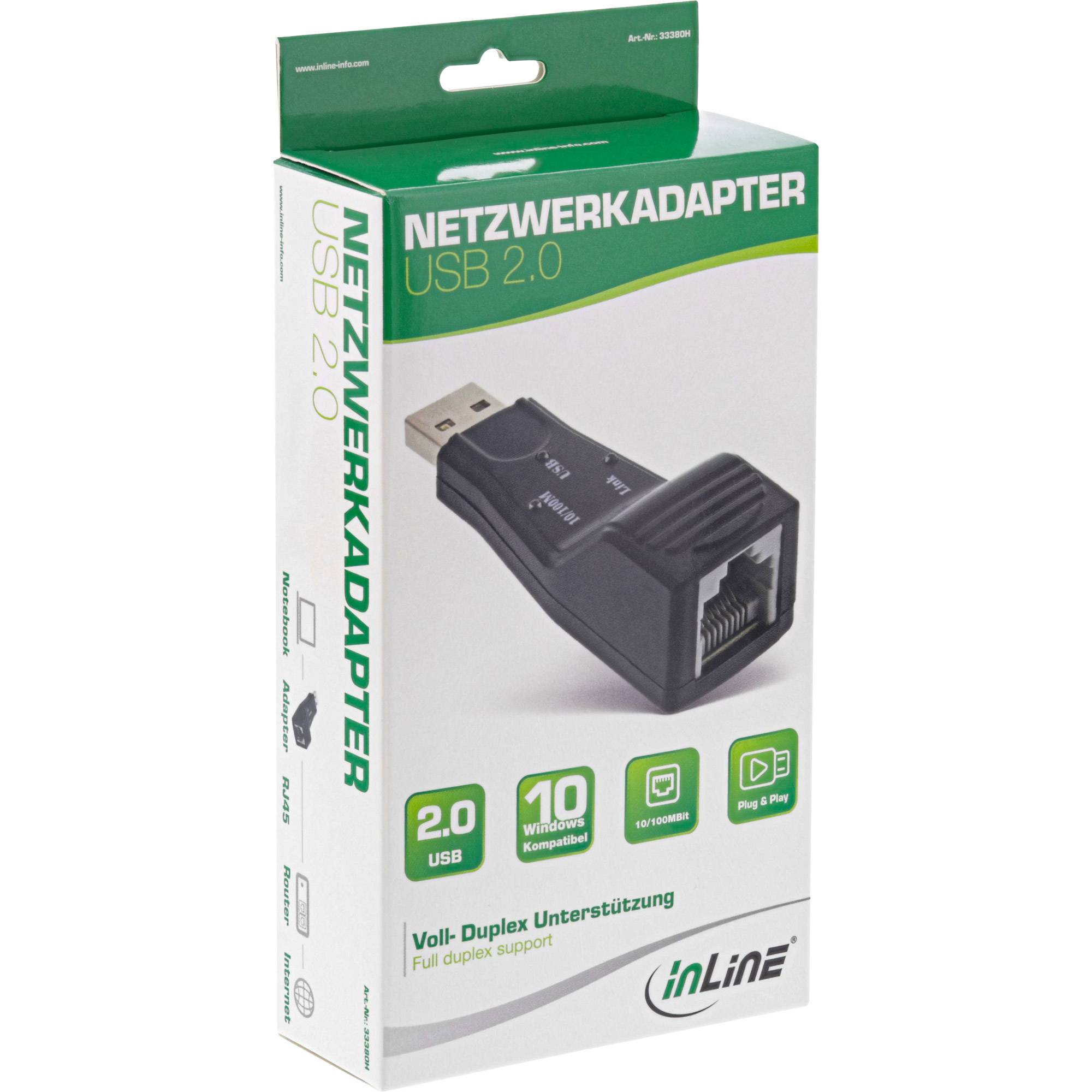 INLINE - USB 2.0 Netzwerkadapter - 10/100MBit