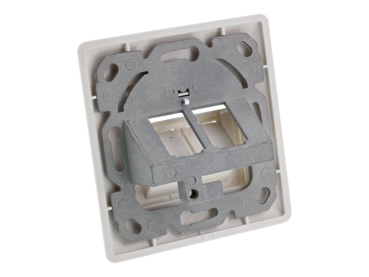 INLINE - Rahmenset für 2x RJ45 Bu/LSA Einsatz - Keystone SNAP-In - weiß RAL9010
