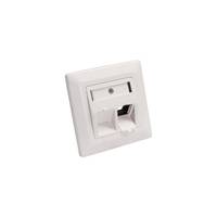 INLINE - Rahmenset für 2x RJ45 Bu/LSA Einsatz - Keystone SNAP-In - weiß RAL9010