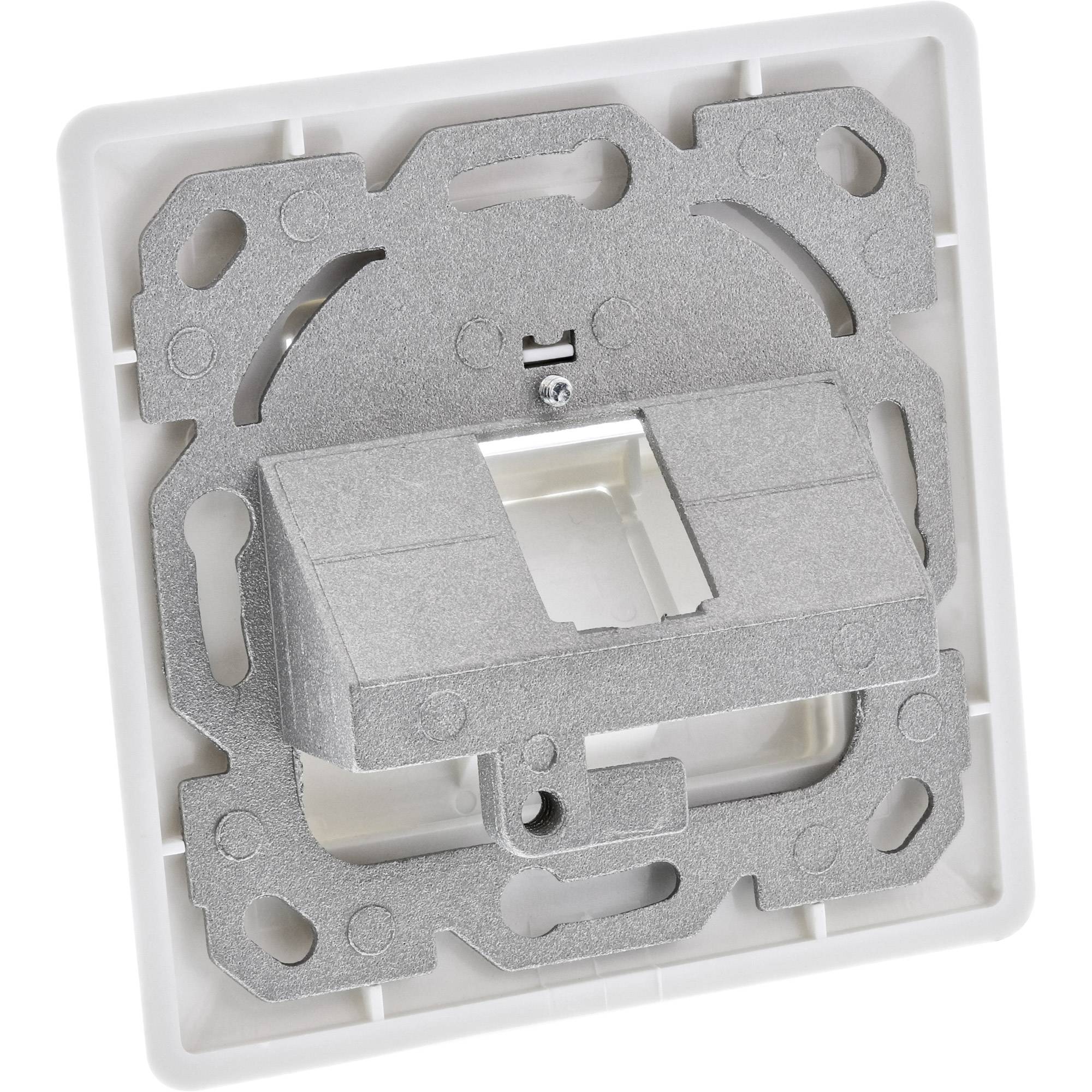 INLINE - Rahmenset für 1x RJ45 Bu/LSA Einsatz - Keystone SNAP-In - weiß RAL9010