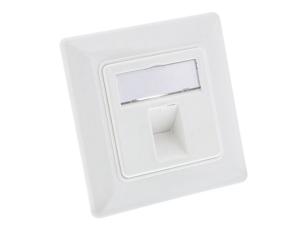 INLINE - Rahmenset für 1x RJ45 Bu/LSA Einsatz - Keystone SNAP-In - weiß RAL9010