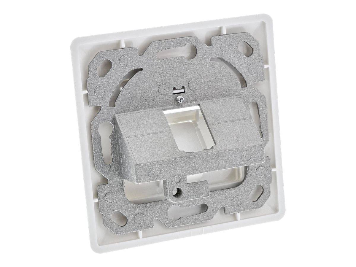 INLINE - Rahmenset für 1x RJ45 Bu/LSA Einsatz - Keystone SNAP-In - weiß RAL9010