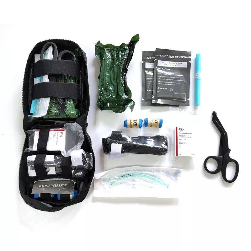 Military IFAK1 Trauma Kit Erste Hilfe inkl. handlicher Tasche Outdoor Grün (8 teilig)