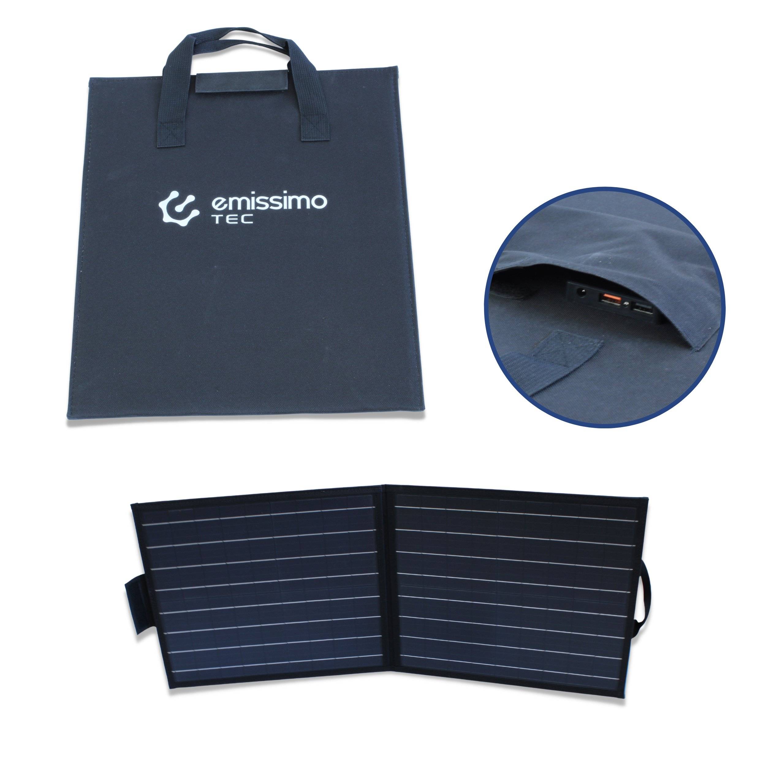 Faltbares Monokristalline Solarpanel 50W -  mit 2 x USB Ausgänge - Hocheffizient & tragbar