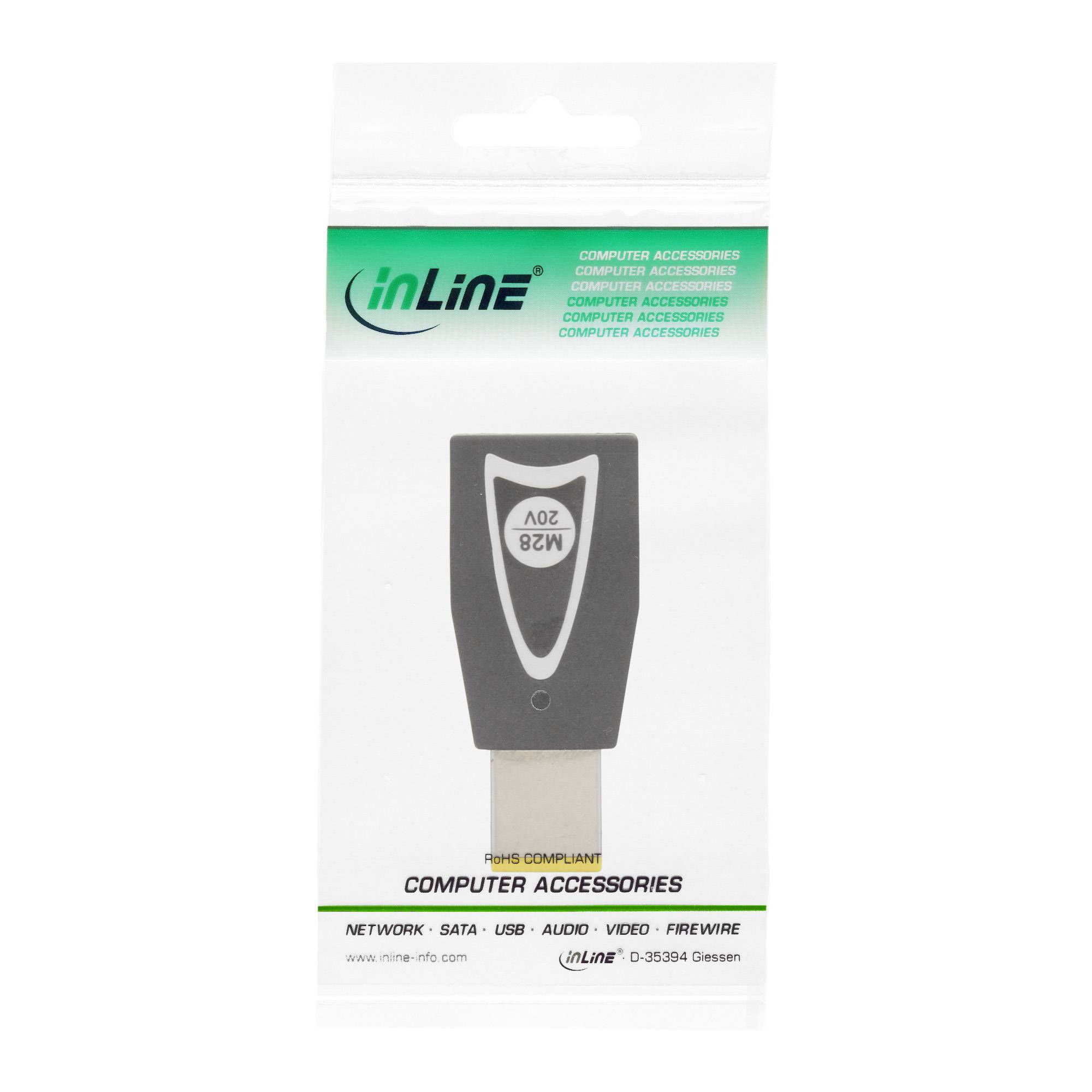 InLine Wechselstecker M28 (20V) für Universal Netzteil - 90W/120W - schwarz - 20