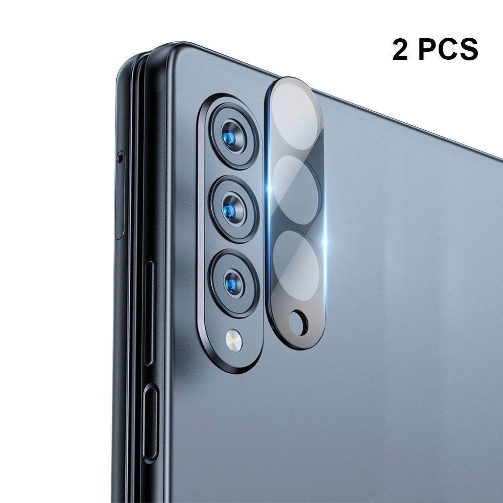 Für Samsung Galaxy Z Fold4 5G 2x 9H Back Kamera Schutz Hart Glas Cover Displayschutz Schwarz
