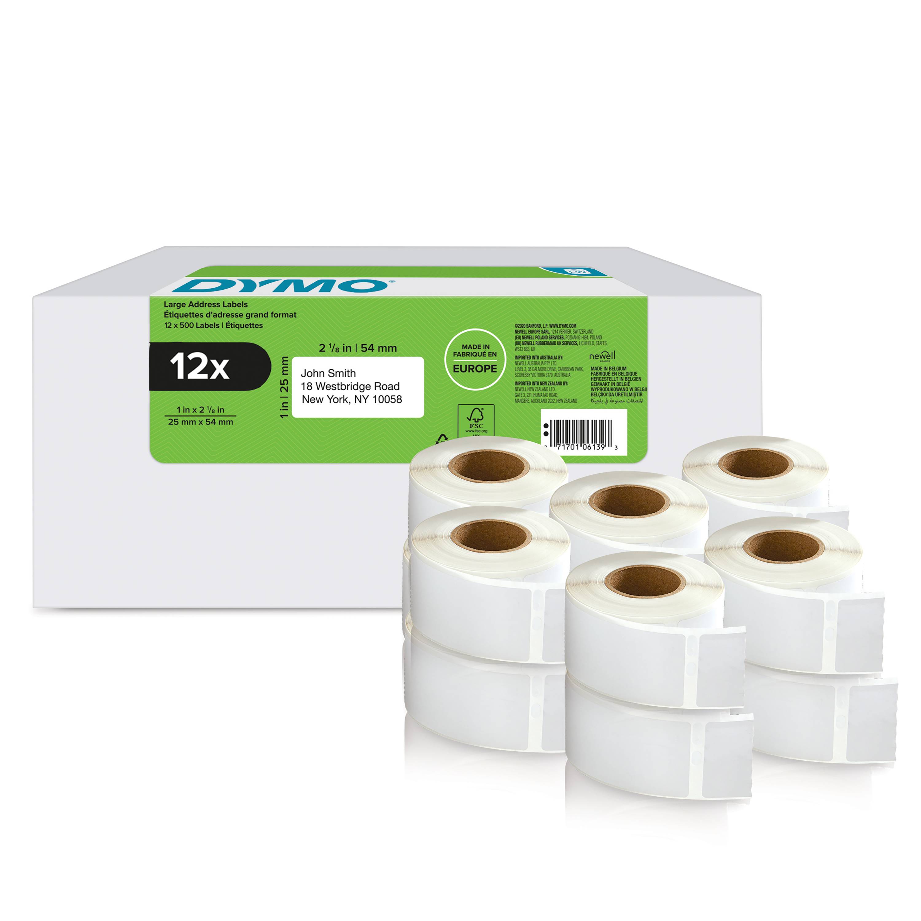 Dymo 2177563 - Weiß - Universal - Rechteck - LabelWriter 550 - 550 Turbo - 450 - 450 Turbo - 450 Twin Turbo - 450 Duo - Wireless - 400 - 330 Turbo