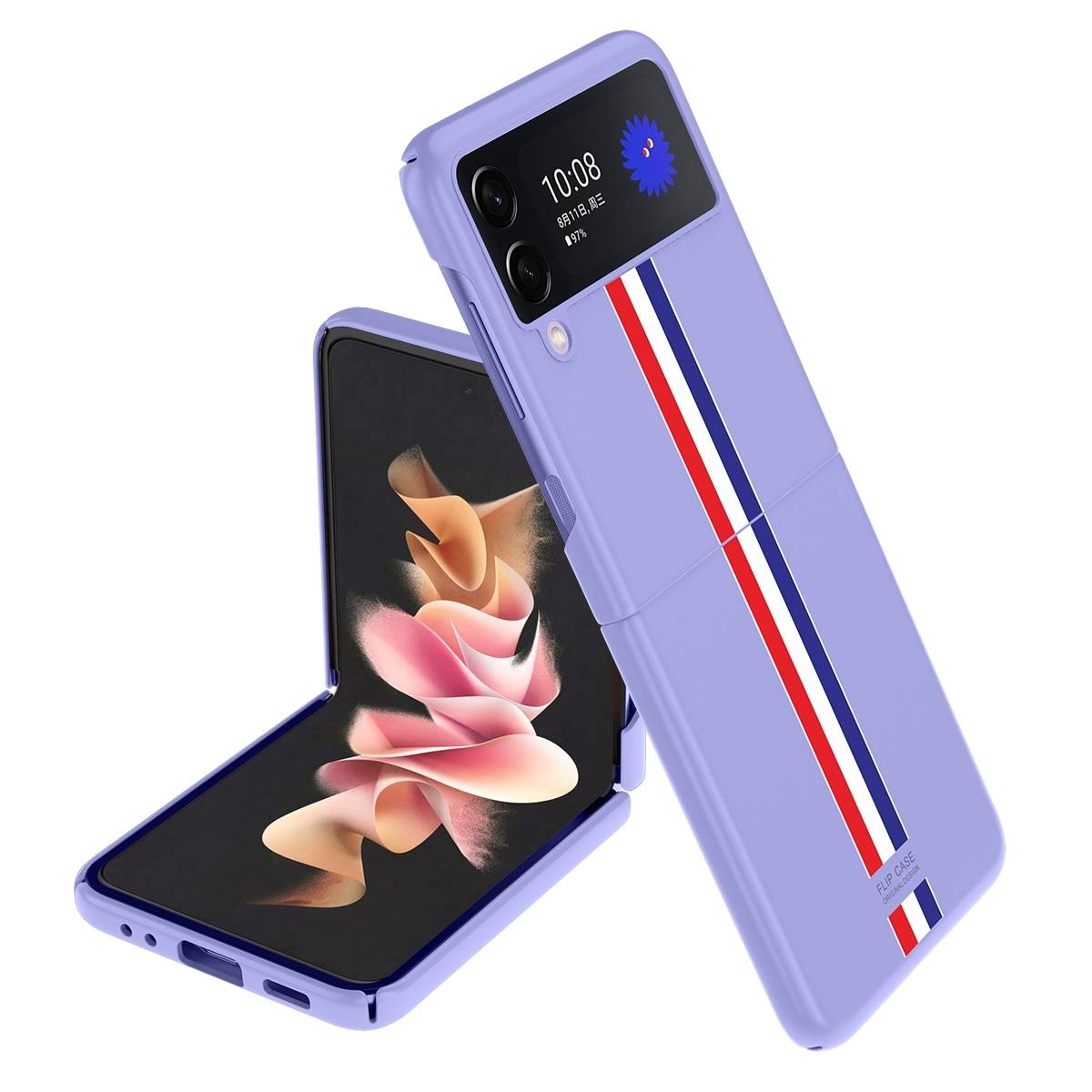 Für Samsung Galaxy Z Flip4 5G Design Hart Cover Handy Tasche Hülle Etuis Lila