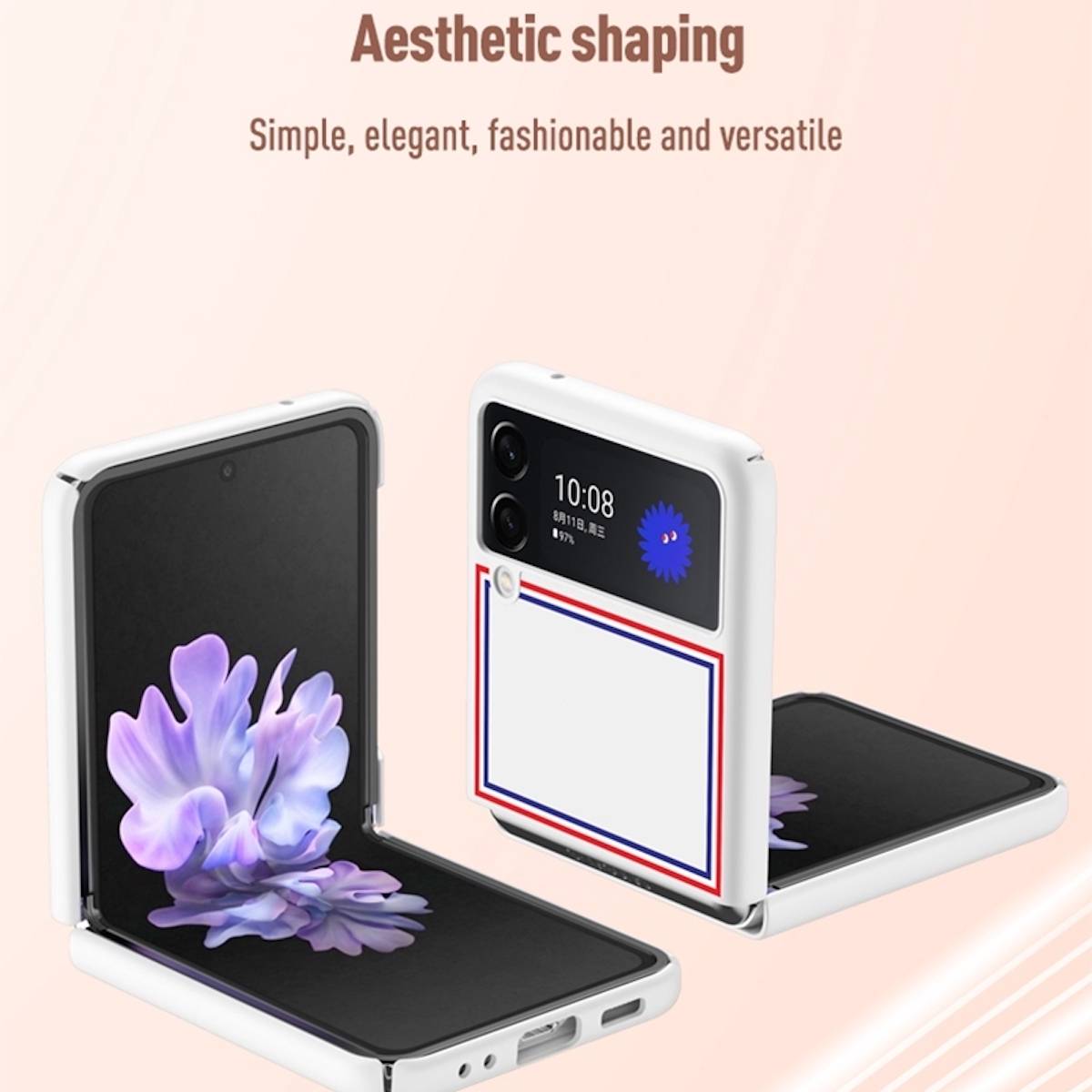 Für Samsung Galaxy Z Flip4 5G Design Hart Cover Handy Tasche Hülle Etuis Lila