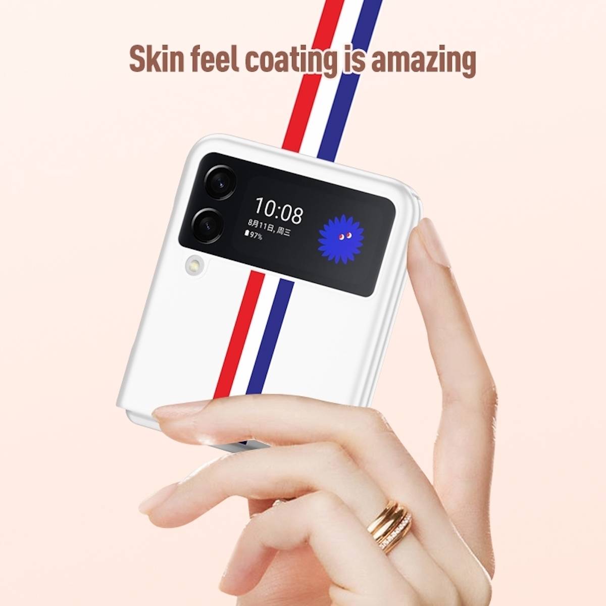 Für Samsung Galaxy Z Flip4 5G Design Hart Cover Handy Tasche Hülle Etuis Lila