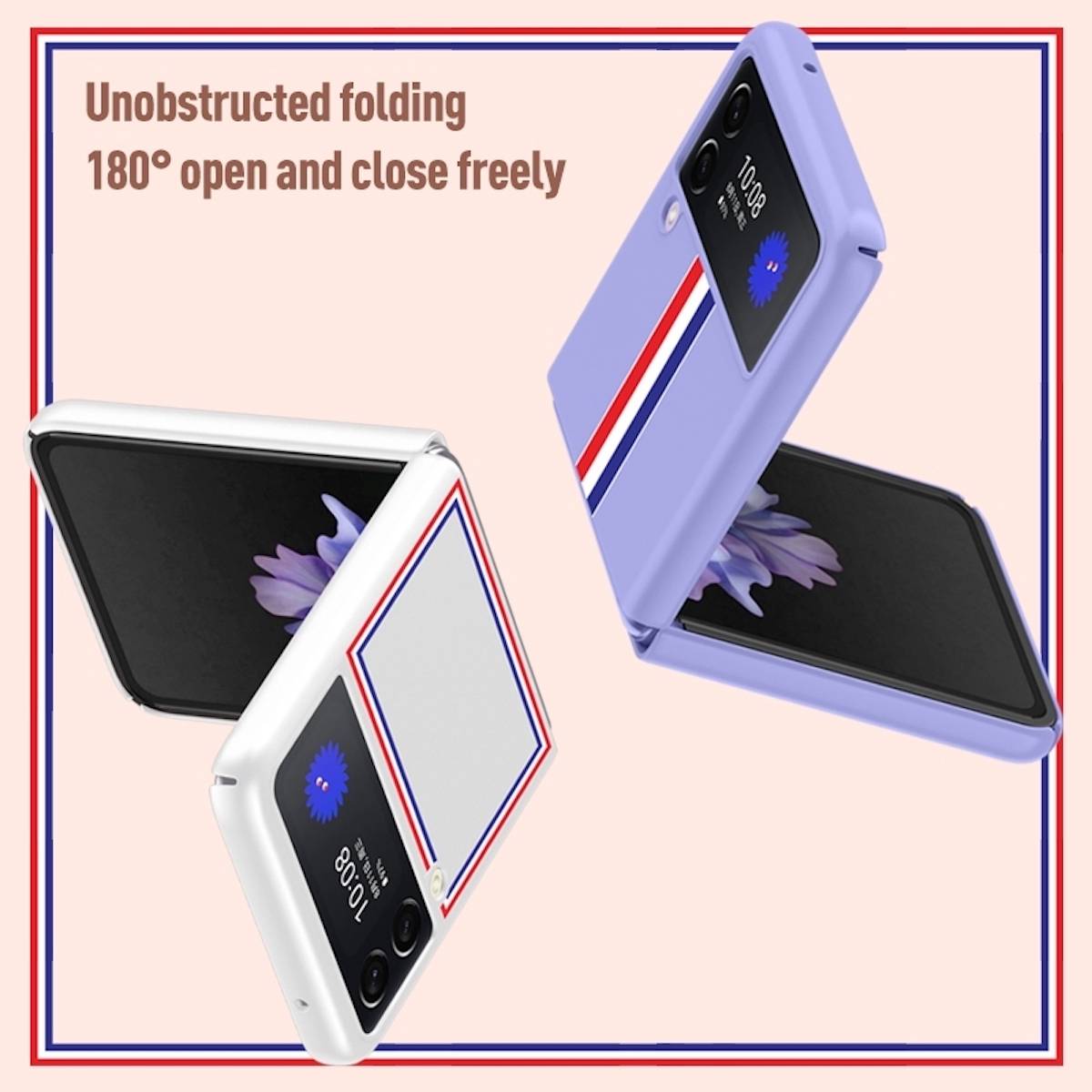 Für Samsung Galaxy Z Flip4 5G Design Hart Cover Handy Tasche Hülle Etuis Lila