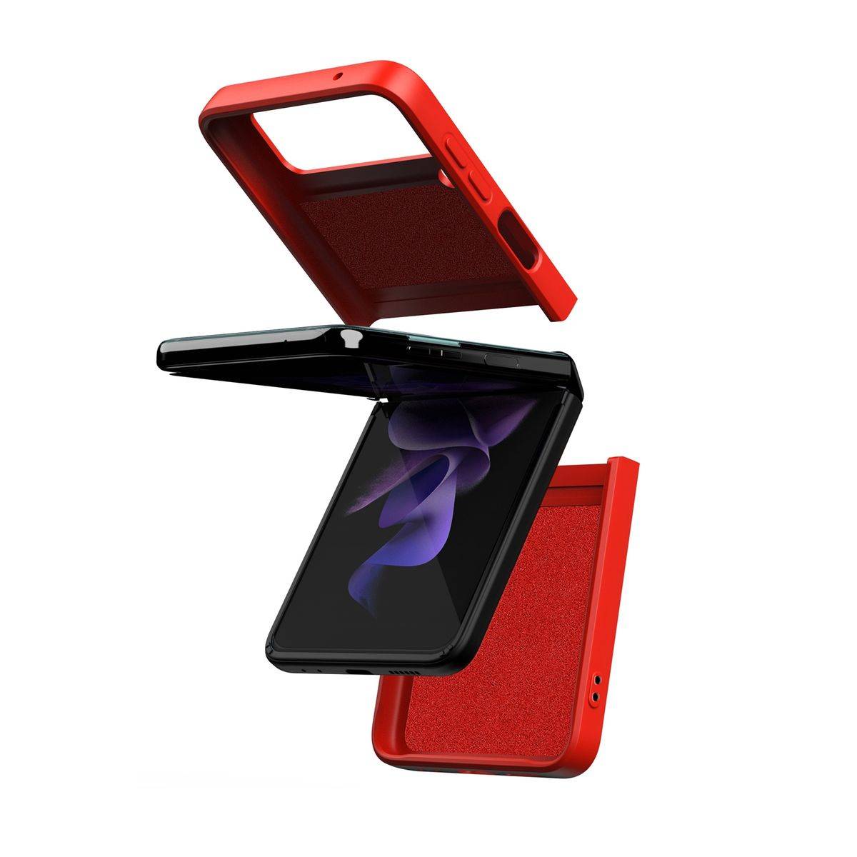 Für Samsung Galaxy Z Flip4 5G Design Silikon Ring Handy Tasche Hülle Etuis Schwarz