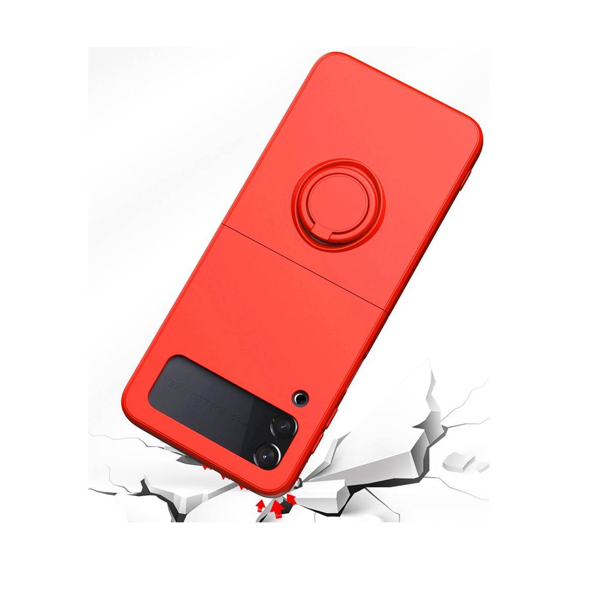 Für Samsung Galaxy Z Flip4 5G Design Silikon Ring Handy Tasche Hülle Etuis Schwarz