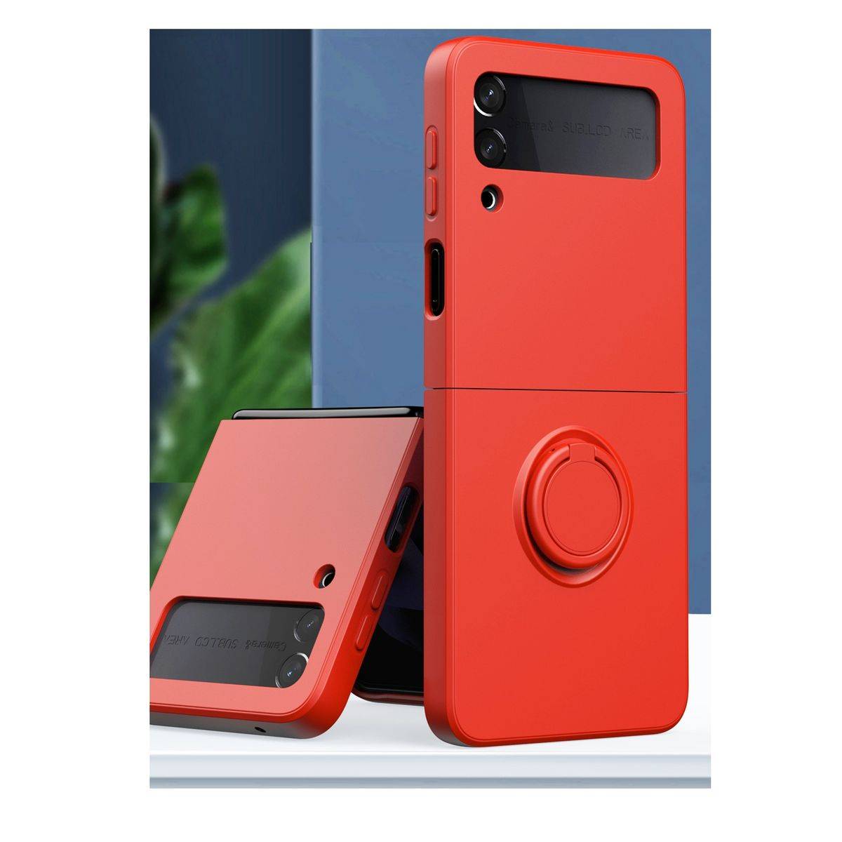 Für Samsung Galaxy Z Flip4 5G Design Silikon Ring Handy Tasche Hülle Etuis Schwarz