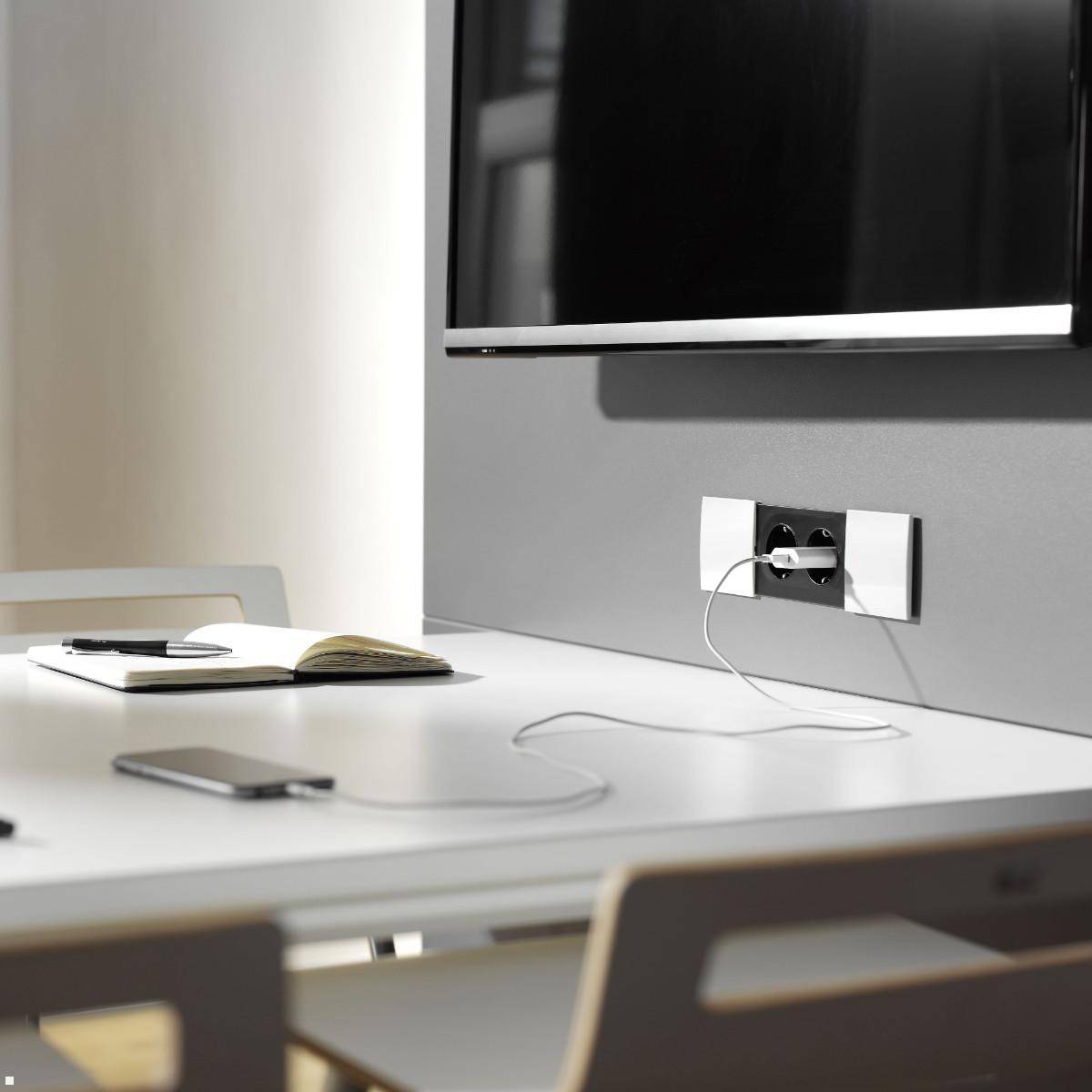 Bachmann DUE Steckdose, USB-Charger A/A, Deckel, weiß (929.040DW)